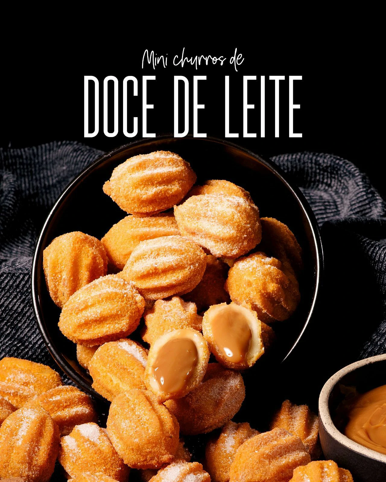 Mini churros doce de leite